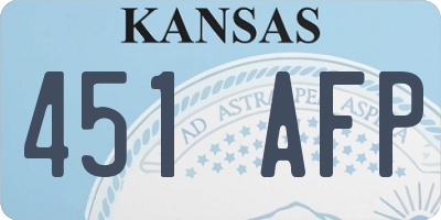 KS license plate 451AFP