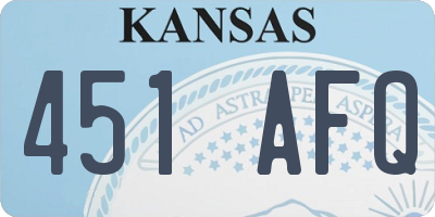 KS license plate 451AFQ