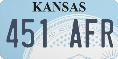 KS license plate 451AFR