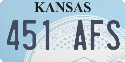 KS license plate 451AFS