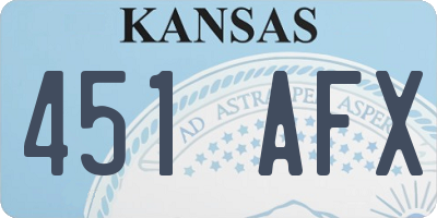KS license plate 451AFX