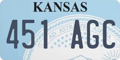 KS license plate 451AGC