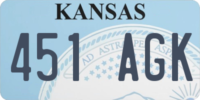 KS license plate 451AGK