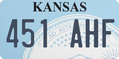 KS license plate 451AHF