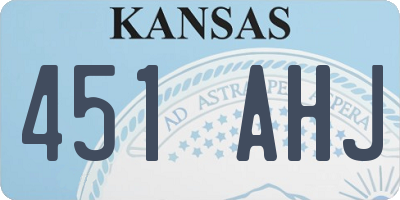 KS license plate 451AHJ