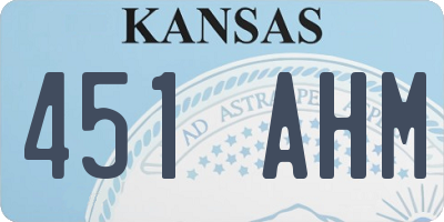 KS license plate 451AHM