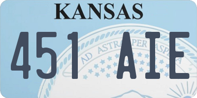 KS license plate 451AIE