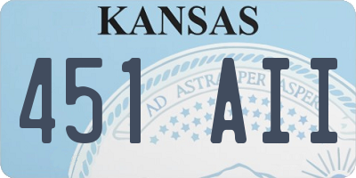 KS license plate 451AII