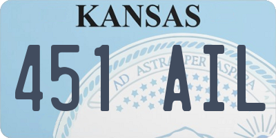 KS license plate 451AIL