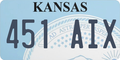 KS license plate 451AIX