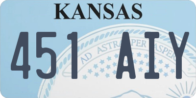 KS license plate 451AIY