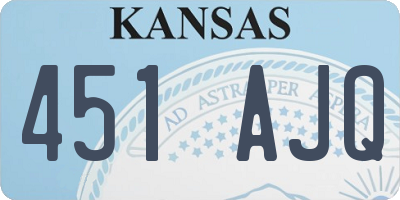 KS license plate 451AJQ