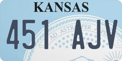 KS license plate 451AJV