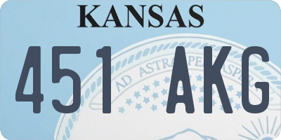 KS license plate 451AKG