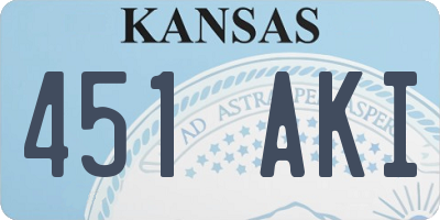 KS license plate 451AKI