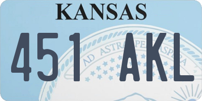 KS license plate 451AKL