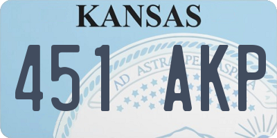 KS license plate 451AKP