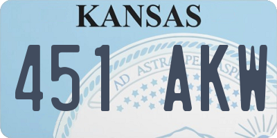 KS license plate 451AKW