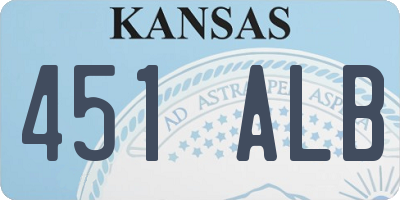 KS license plate 451ALB