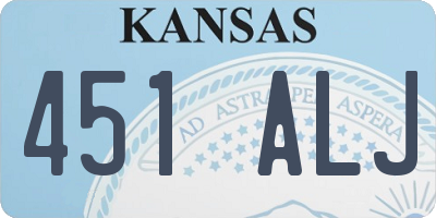 KS license plate 451ALJ