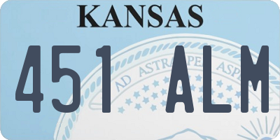 KS license plate 451ALM
