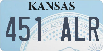 KS license plate 451ALR