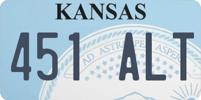 KS license plate 451ALT