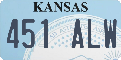 KS license plate 451ALW