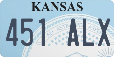KS license plate 451ALX