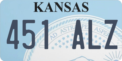 KS license plate 451ALZ