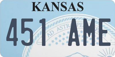 KS license plate 451AME