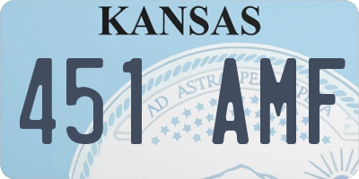 KS license plate 451AMF