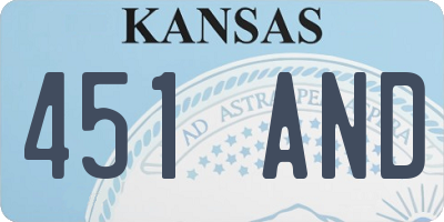 KS license plate 451AND