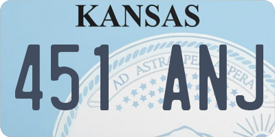 KS license plate 451ANJ