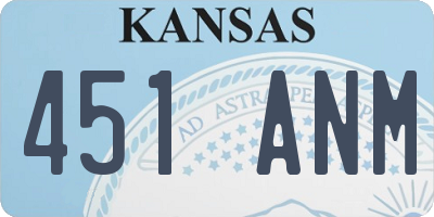 KS license plate 451ANM