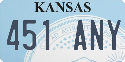 KS license plate 451ANY