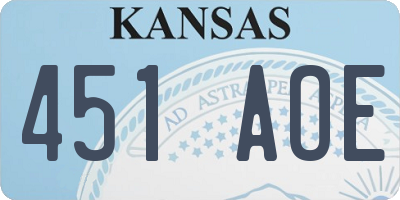 KS license plate 451AOE
