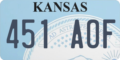 KS license plate 451AOF