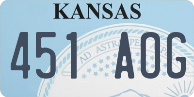 KS license plate 451AOG