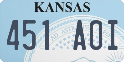 KS license plate 451AOI