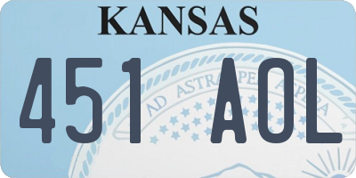 KS license plate 451AOL