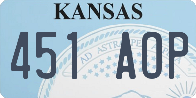 KS license plate 451AOP