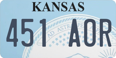 KS license plate 451AOR