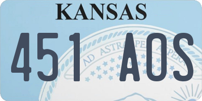 KS license plate 451AOS