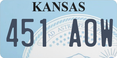 KS license plate 451AOW