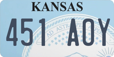 KS license plate 451AOY