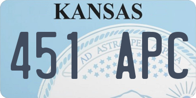 KS license plate 451APC
