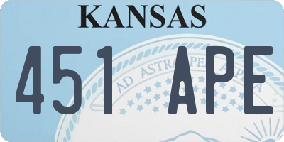 KS license plate 451APE