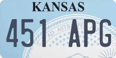 KS license plate 451APG