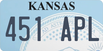 KS license plate 451APL
